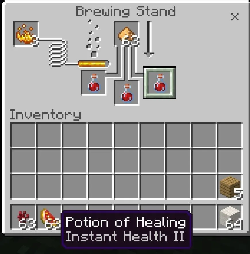 Insant Health 2 Potion in Minecraft