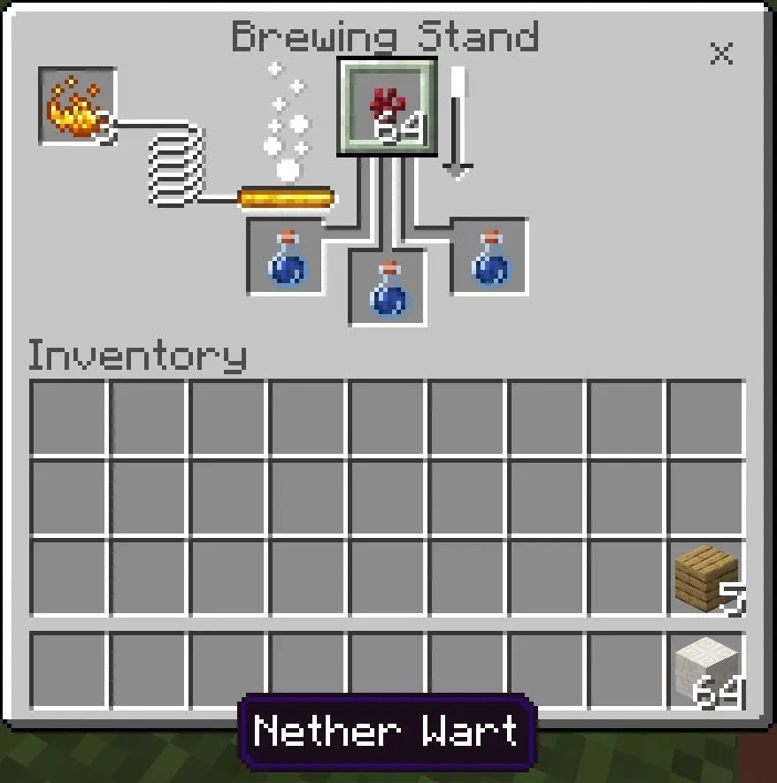 Add a Nether Wart in Brewing Stand