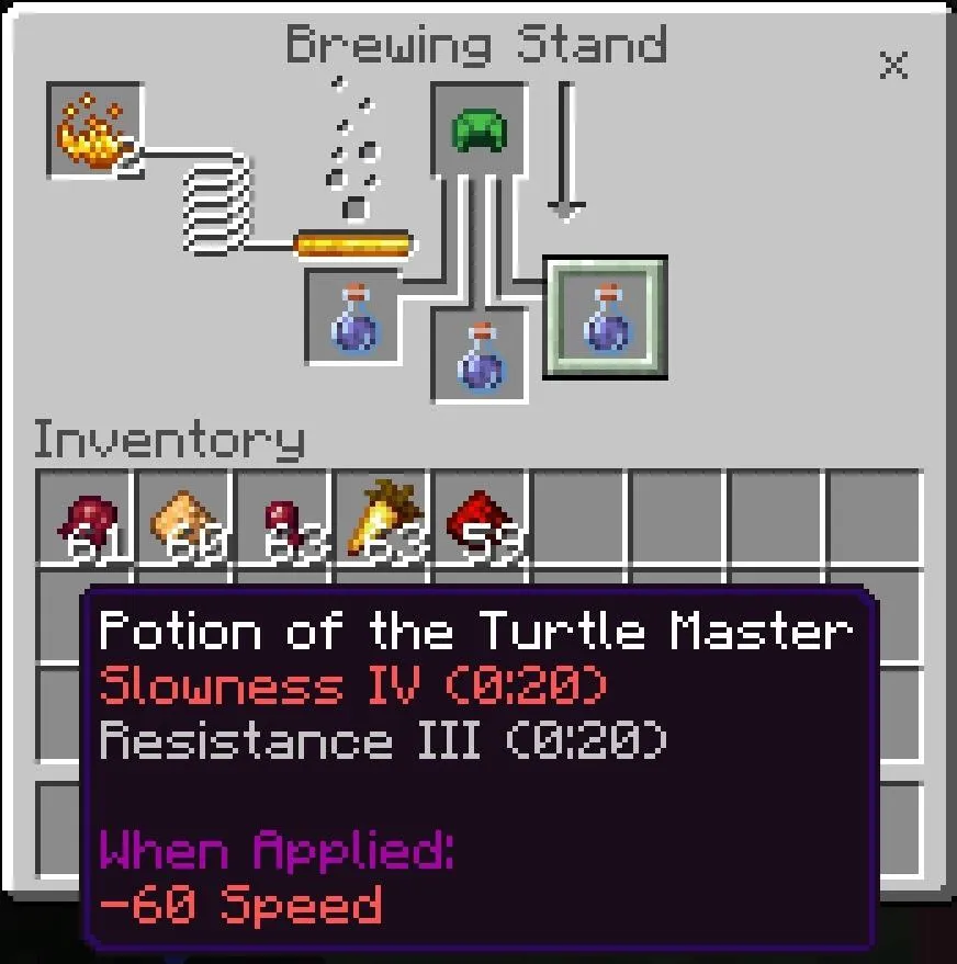 Turtle Potion in Minecraft