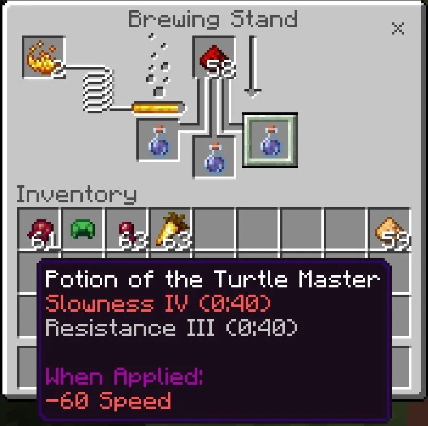 Increase time of Turtle Master Potion